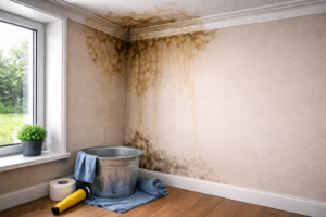 Water staining or leaks with no obvious source