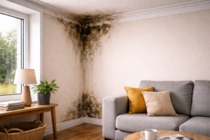 Damp patches appearing in corners of rooms